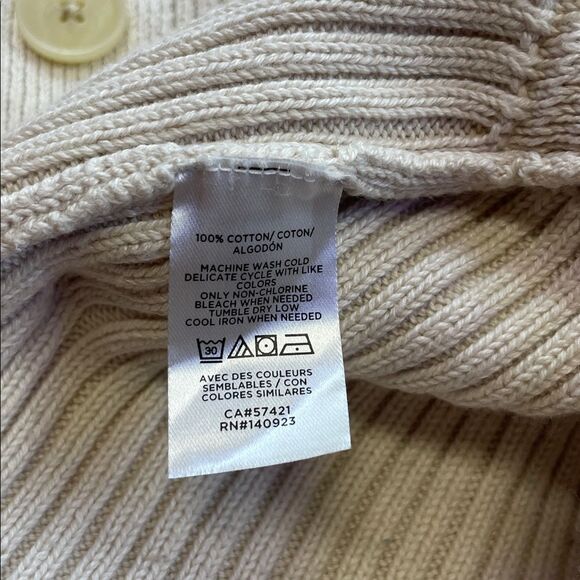 Ann Taylor LOFT Beige Mock Neck Short Sleeve Sweater Top Women’s Sz L - Picture 7 of 7